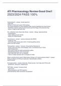 ATI Pharmacology Review-Good One!! 2023/2024 PASS 100%