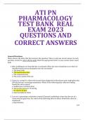 ATI PN PHARMACOLOGY TEST BANK REAL  EXAM 2023  QUESTIONS AND CORRECT ANSWERS