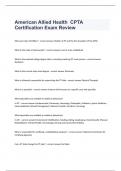 American Allied Health CPTA Certification Exam Review 2023 questions with verified correct answers