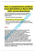 Hesi rn comprehensive predictor exam 2023.Edited on March 2023 100% (score) Quaranteed. 1An oriented patient has recently had surgery. Which action is best for the nurseto take to assess this patient’s pain? a. Assess the patient’s body language. b. Ask t