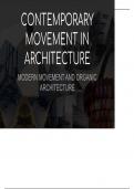 CONTEMPORARY MOVEMENT IN ARCHITECTURE