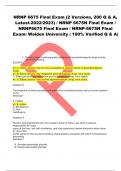 NRNP 6675 Final Exam (2 Versions, 200 Q & A, Latest-2022/2023) / NRNP 6675N Final Exam / NRNP6675 Final Exam / NRNP-6675N Final Exam: Walden University | 100% Verified Q & A|