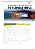 Psychometrics Chapter 1 /87 Questions With Complete Solutions (A+)