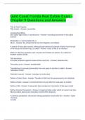 Gold Coast Florida Real Estate Exam - Chapter 9 Questions and Answers LATEST UPDATE 2023|2024 RATED A+