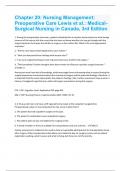 Chapter 20: Nursing Management: Preoperative Care Lewis et al.: Medical-Surgical Nursing in Canada, 3rd Edition   Exam 1 Solved 100% Correct!!