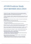 ATI RN Predictor Study  2019 REVISED 2023/2024