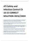 ATI Safety and  Infection Control Ch  10-15 CORRECT  SOLUTION 2023//202