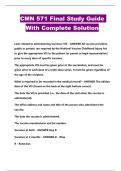 CMN 571 Final Study Guide With Complete Solution