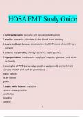HOSA EMT Study Guide questions and answers} Latest 2023 - 2024 (verified answers)