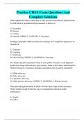 Practice CHES Exam Questions And Complete Solutions