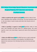 NES Subject Knowledge Special Education Assessment and Program Planning questions and answers} Latest 2023 - 2024 (verified answers)