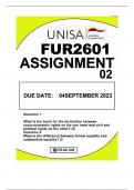 FUR2601 ASSIGNMENT 02 DUE04SEPTEMBER2023