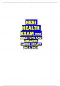 HESI  HEALTH  EXAM TEST  QUESTIONS AND  ANSWERS  LATEST UPDATE  2023/2024