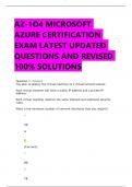 AZ-1O4 MICROSOFT  AZURE CERTIFICATION EXAM LATEST UPDATED  QUESTIONS AND REVISED  100% SOLUTIONS