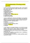 ATI Fundamentals of Nursing practice questions