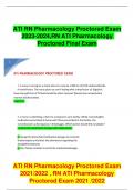 ATI RN Pharmacology Proctored Exam 2023-2024 , RN ATI Pharmacology Proctored Final Exam