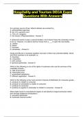 Hospitality and Tourism DECA Exam Questions With Answers