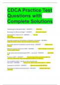 CDCA Practice Test Questions with Complete Solutions 