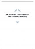 NR 509 Week 2 Quiz Question and Answers (Graded A).