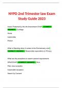 NYPD 2nd Trimester law Exam Study Guide 2023