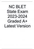NC BLET State Exam 2023-2024 Graded A+ Latest Version