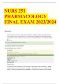 NURS 251  PHARMACOLOGY  FINAL EXAM 2023/2024