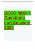 BECC MOD 7 EXAM 2023 WITH QUESTIONS AND ANSWERS