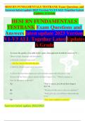 HESI RN FUNDAMENTALS TESTBANK Exam Questions and Answers latest update 2023 Version V1-V3 ALL Together Latest Updates A Grade Answers latest update 2022/2023 HESI RN FUNDAMENTALS TESTBANK Exam Questions and Answers latest update 2023 Version V1-V3 ALL Tog