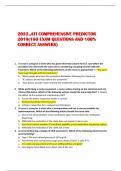   2023,,ATI COMPREHENSIVE PREDICTOR 2019(180 EXAM QUESTIONS AND 100% CORRECT ANSWERS) 