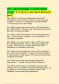 ARF Administrator Certification 2023 VERIFIED AND COMPLETE ANSWERS WITH A+ GRADE