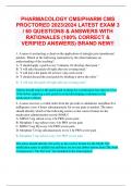 PHARMACOLOGY CMS/PHARM CMS PROCTORED 2023/2024 LATEST EXAM 3  / 60 QUESTIONS & ANSWERS WITH  RATIONALES (100% CORRECT &  VERIFIED ANSWERS) BRAND NEW!!