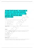 NCSBN TEST BANK - NCLEXRN & NCLEX-PN, UPDATED EDITION, Complete Questions & Answers with rationale 2023 RATED 100% HIGHSCORE 