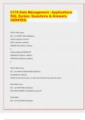 C170 Data Management - Applications SQL Syntax, Questions & Answers. VERIFIED.