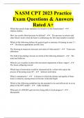 NASM CPT 2023 Practice Exam Questions & Answers Rated A+