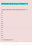 NIH Stroke Scale Group E Patient 1-6 questions and answers latest 2023 - 2024 (verified answers)