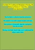 Test Bank For Leading and Managing in Nursing, 8th Edition by Patricia S. Yoder-Wise, Susan Sportsman Chapter 1 - 25 | 100 % Complete