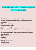 Clinical PMHNP Exam questions and answers latest 2023 - 2024 (verified answers)