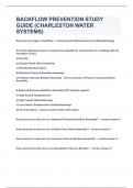 BACKFLOW PREVENTION STUDY GUIDE (CHARLESTON WATER SYSTEMS)  2023/2024|QUESTIONS&ANSWERS|GRADED A+|DOWNLOAD TO PASS