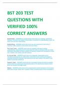 BST 203 TEST  QUESTIONS WITH  VERIFIED 100% CORRECT ANSWERS