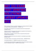 BST 322 EXAM  TEST VERIFIED  SOLUTIONS  LATEST UPDATE  2023