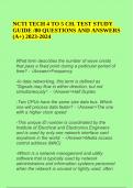 NCTI FIELD TECH 2 TO 3 PROGRESSION FINAL EXAM 2023 - 2024 100%CORRECT ANSWERS, NCTI TECH 4 TO 5 CH. TEST STUDY GUIDE /80 QUESTIONS AND ANSWERS (A+) 2023-2024 & NCTI EXAM QUESTIONS AND ANSWERS GRADED A+.