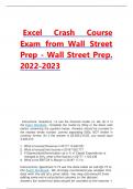 Excel Crash Course Exam from Wall StreetPrep FULL 2023.