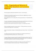 C484 - Organizational Behavior & Leadership Questions and answers. Rated A+