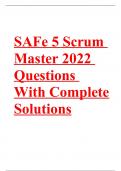 SAFE Advanced Scrum Master Real Exam 5.1 2023 Questions with Complete Solutions