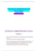 ATI FINAL GERONTOLOGY FINAL QUIZ VERSION 1, 2 AND 3