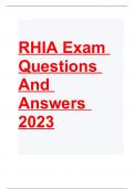 RHIA Exam Questions and Answers 2023 