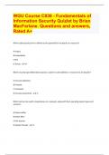 WGU Course C836 - Fundamentals of Information Security Quizlet by Brian MacFarlane. Questions and answers, Rated A+