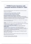 CPNRE Practice Questions with Complete Solutions Graded A+ !!2023