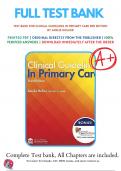 Test Bank For Clinical Guidelines in Primary Care 3rd Edition by Amelie Hollier| 2018/2019| 9781892418258| Chapter 1-19| Complete Questions and Answers A+