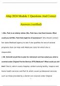 Ahip 2024 module 1 Exam Questions with Correct Answers Best Graded A+